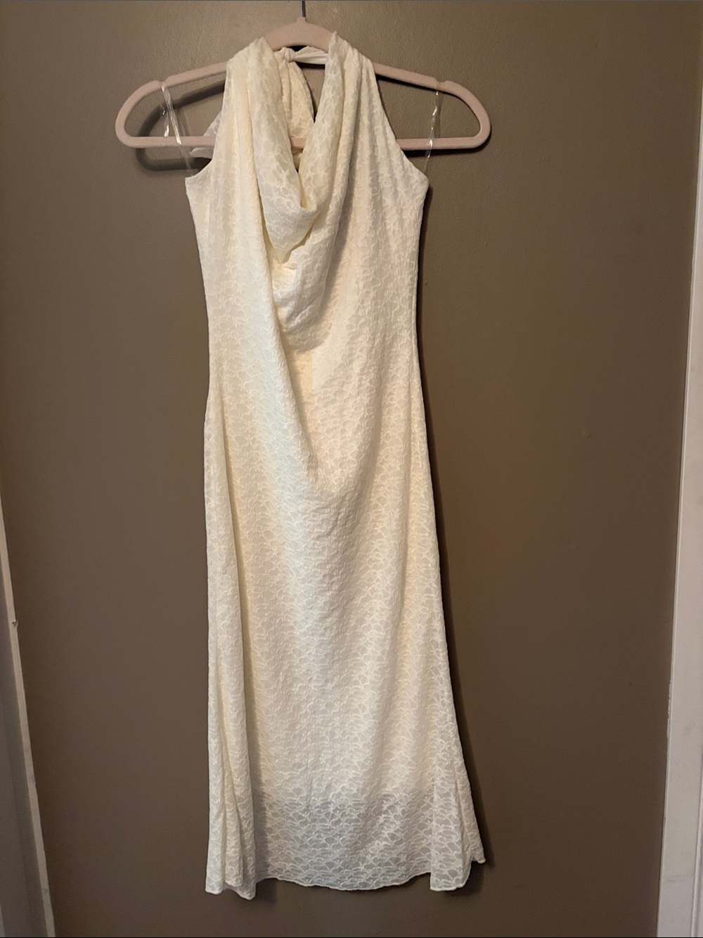 See You Monday Halter Maxi Dress with Cowl Neck